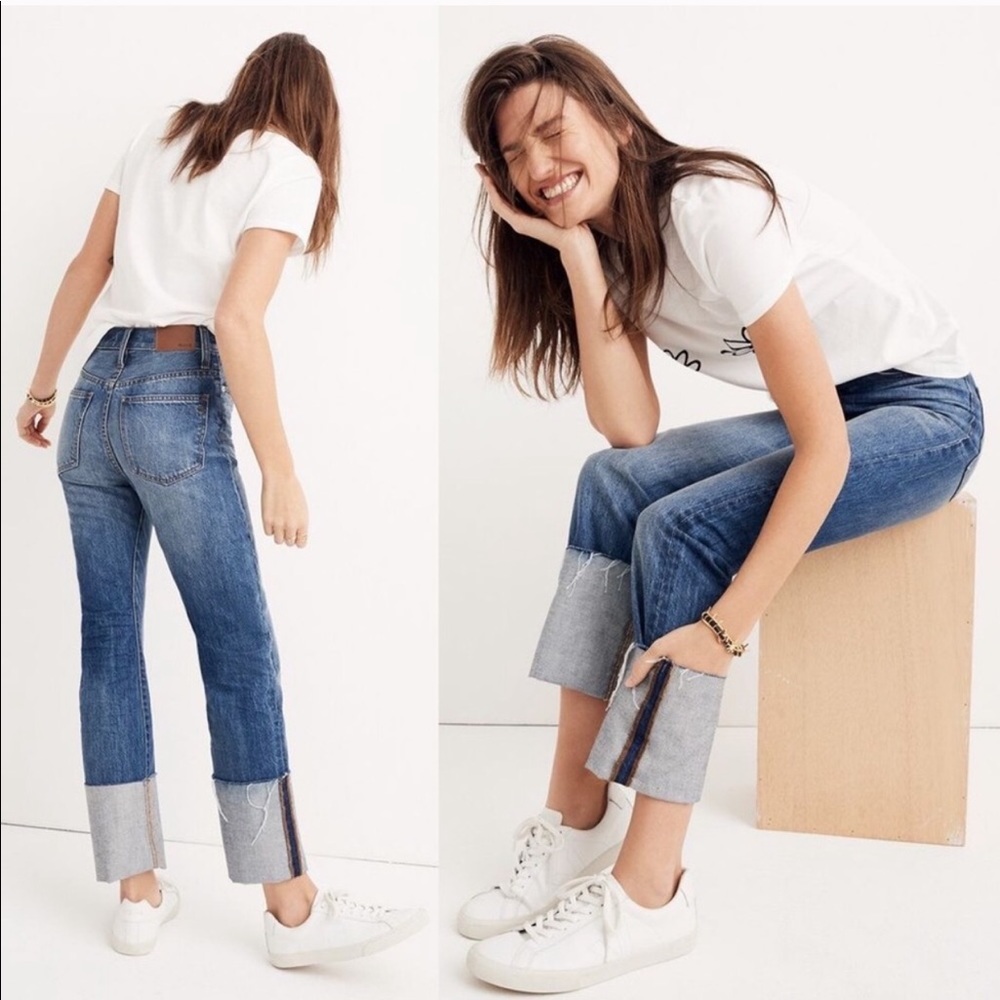 NWT Madewell Rigid Straight Crop Jeans Tall Cuff